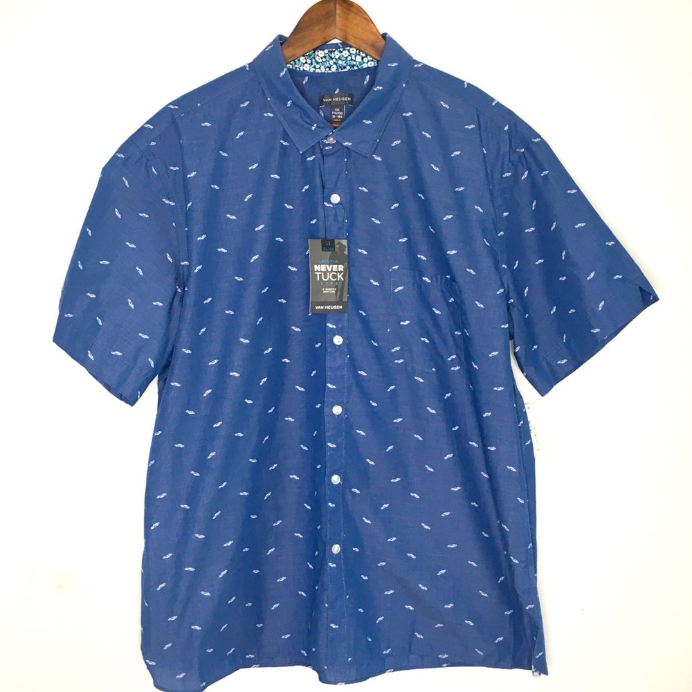 VAN HEUSEN Slim Fit Never Tuck Button Down Shirt